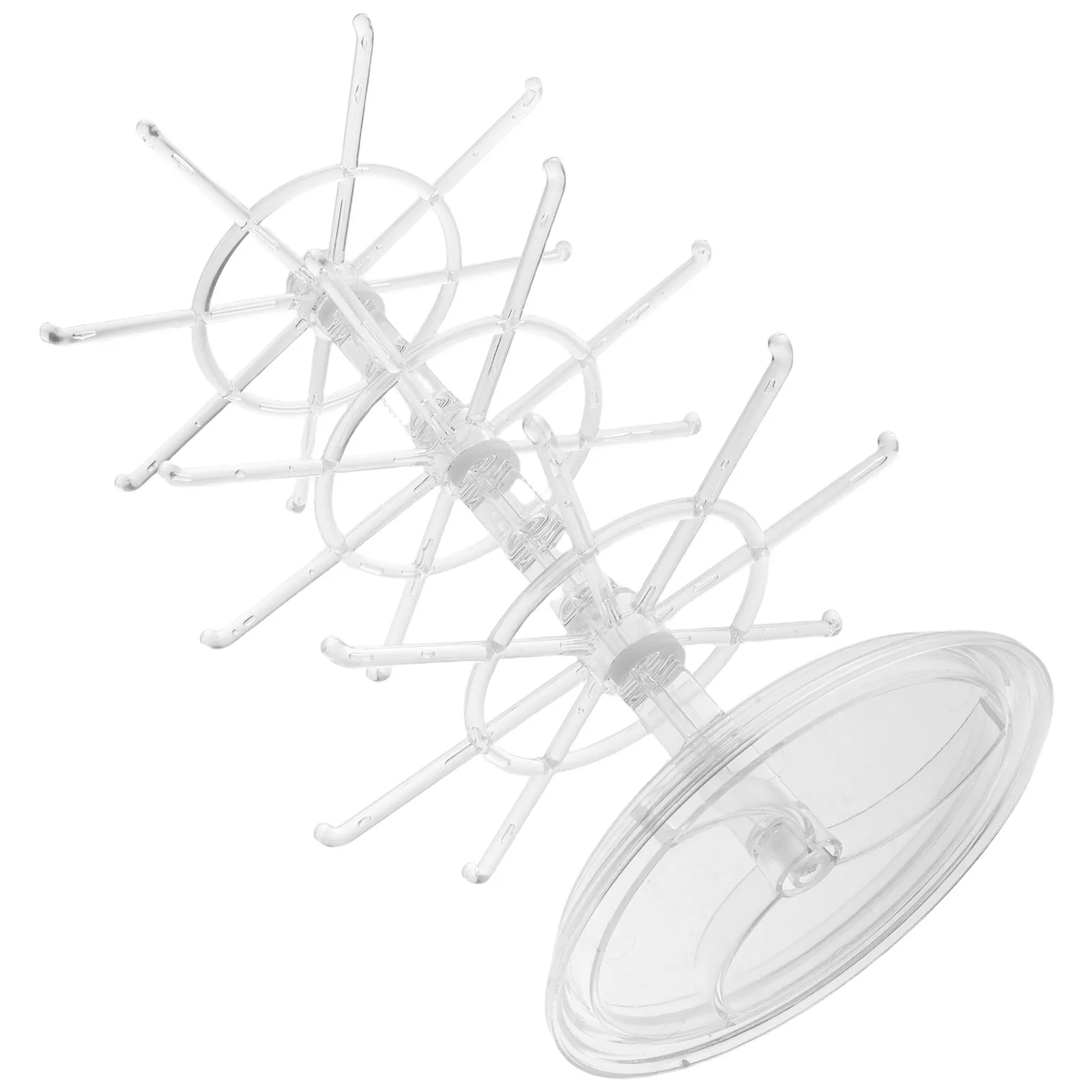 Rotating 3 Tier Jewelry Stand Display Matte Metal Stable Non-Slip Base Necklace Holder Organizer Desktop Bracelet Earring Ring