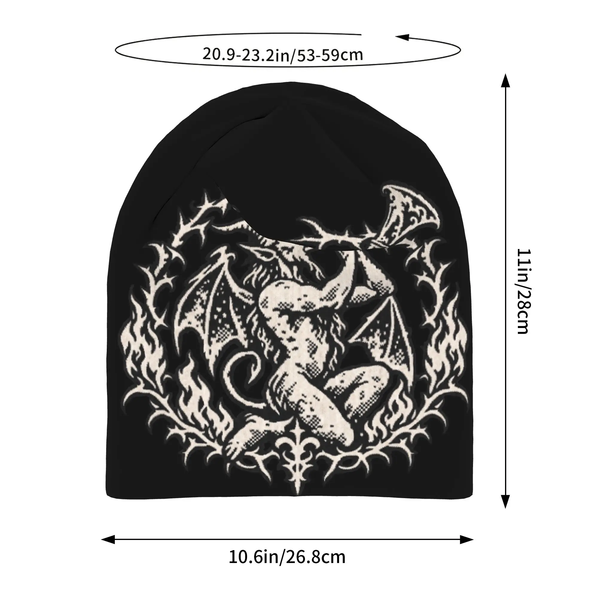 Autumn Styles Bonnet  Men Women's Thin Hat Demon Blowing Horn Print Fall Cap Design Skullies Beanies Caps