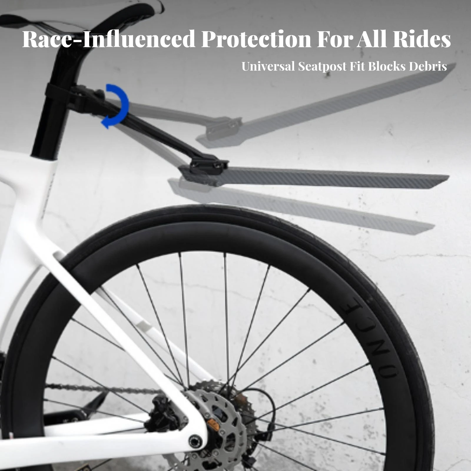 Bike Mudguard with Seatpost Clamp Detachable Cycle Mudguard with Seatpost Clamp Mudguard Bracket Streamlined for Commuters
