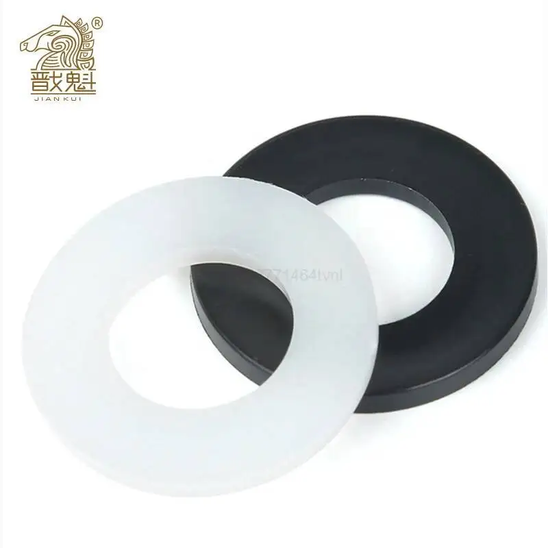M2 M2.5 M3 M4 M5 M6 M8 M10 M12 M14 M16 M18 M20 White Black Nylon Plastic Flat Washer Plane Spacer Insulation Seals Gasket Ring