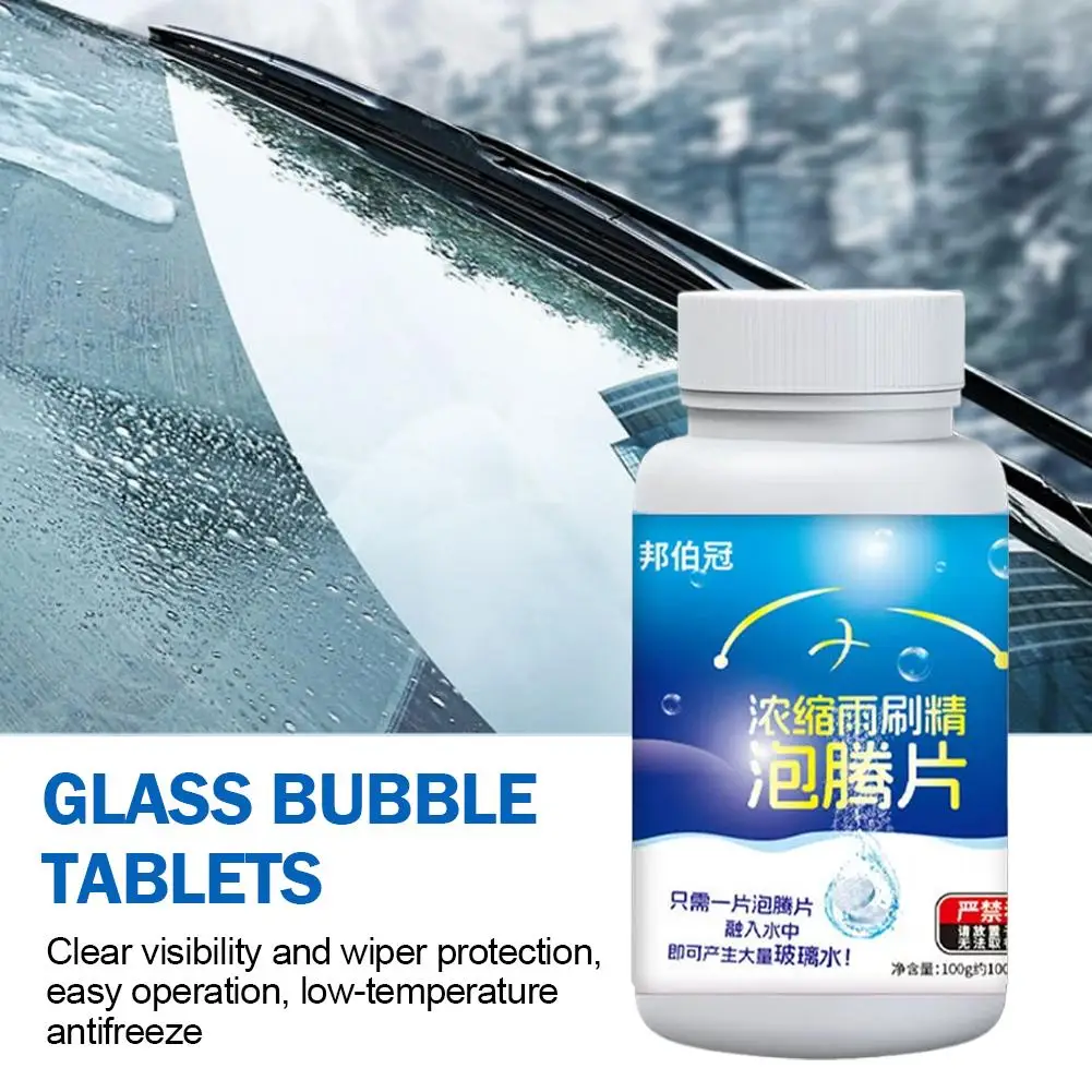 Windshield Washer Fluid Effervescent Tablets Solid Concentrated Car Glass Cleaner For Oil Film Removal Wiper Protection