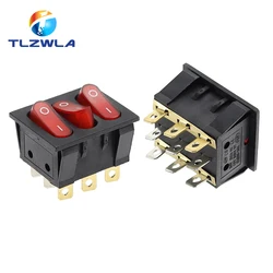 1PCS On-Off KCD3 9Pin Red 15A 250V 20A 125V AC Light Boat Car Rocker Switch KCD3-303 KCD3 Triple Light Switch Button