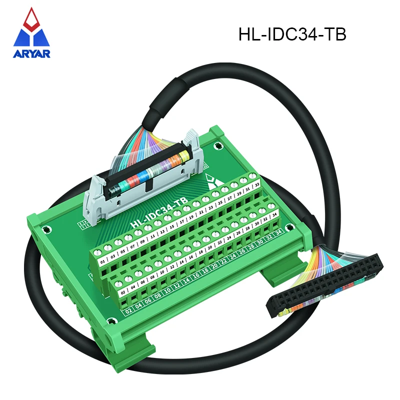 DIN Rail Mount Dual IDC40 Pitch 2.54mm Male Header Interface Module Breakout Board