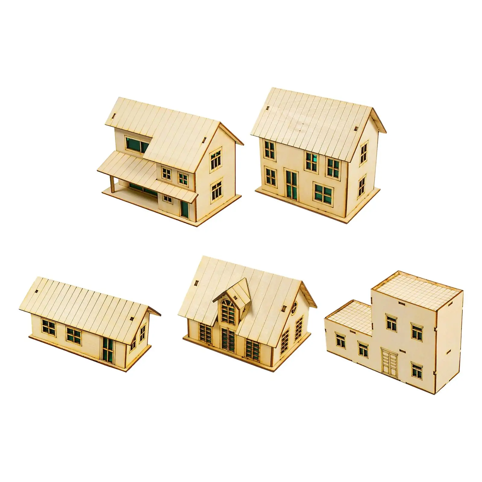 1:72 Mini Unique Decoration 3D Wooden House Model DIY Building Architecture Scene for Teens Adults Landscape Layout Unique Gifts