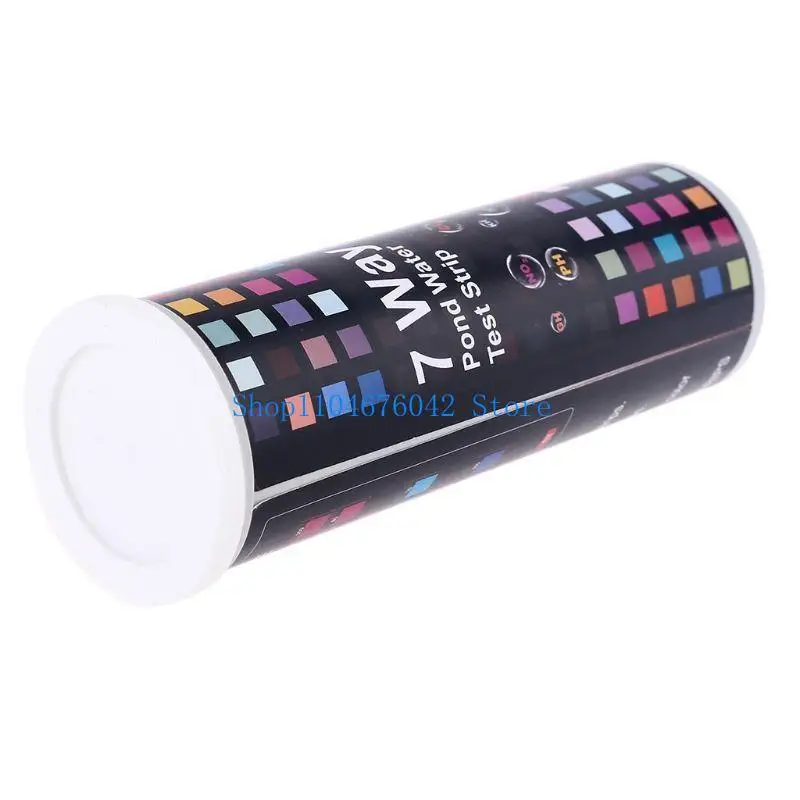 652F 50x Multifunctional Test Strips 7 in 1 Water Quality Test Alkalinity Hardness Chlorine for Fish for Tank Aquarium