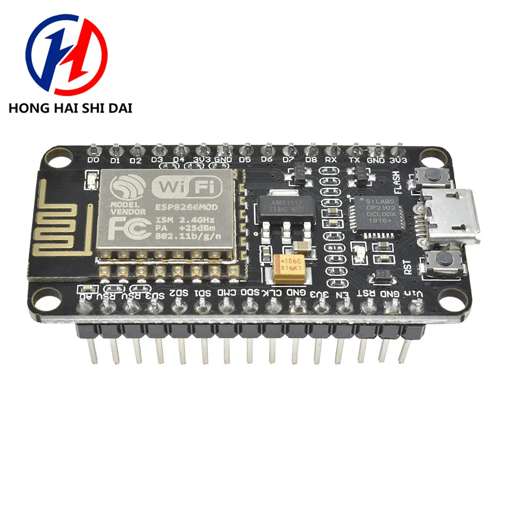 Nodemcu WiFi Development Board, Wireless Expansion Module, Micro USB Port, V2, ESP8266, ESP-12E, ESP 12E, CP2102