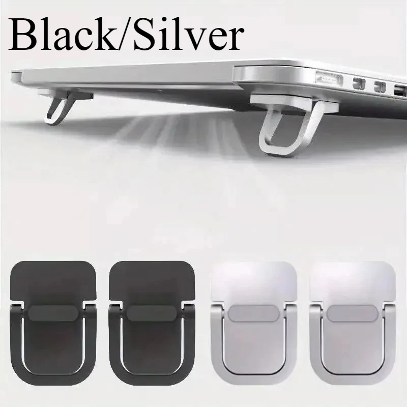 

2-Pack Laptop Stand Set Mini Portable Laptop Supports Silver/Black for Desk Household Accessories