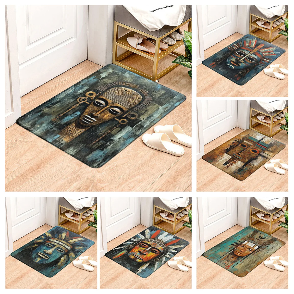

House entrance carpet Home door mat Living Room Bath Foot bathroom non-slip water absorption rugs ancient Egypt pharaoh retro
