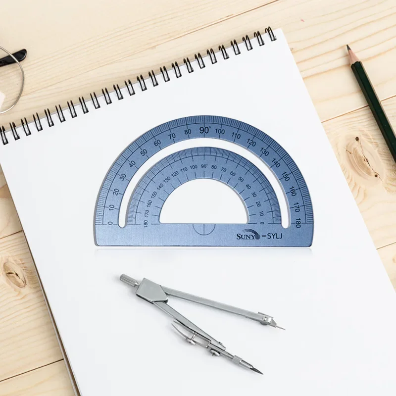 Drawing Measurement Geometry A Variety of Rulers 4pcs/set Aluminum Alloy Triangle Straightedge Protractor School Ruler Set