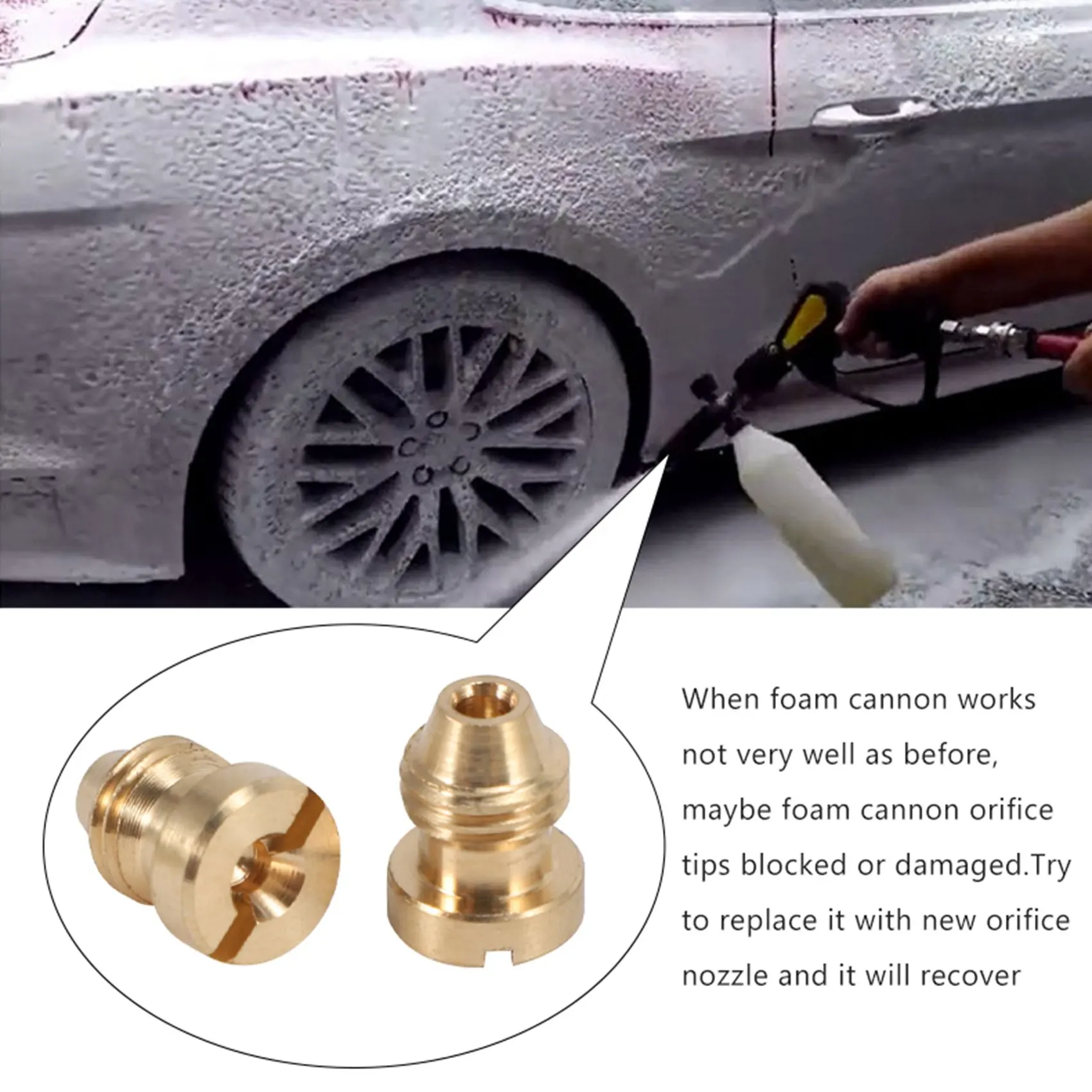 Super Sale Foam Cannon Orifice Nozzle Tips, High Replacement Thread Nozzle for Snow Foam Lance, 1.0 Mm, 2-Pack