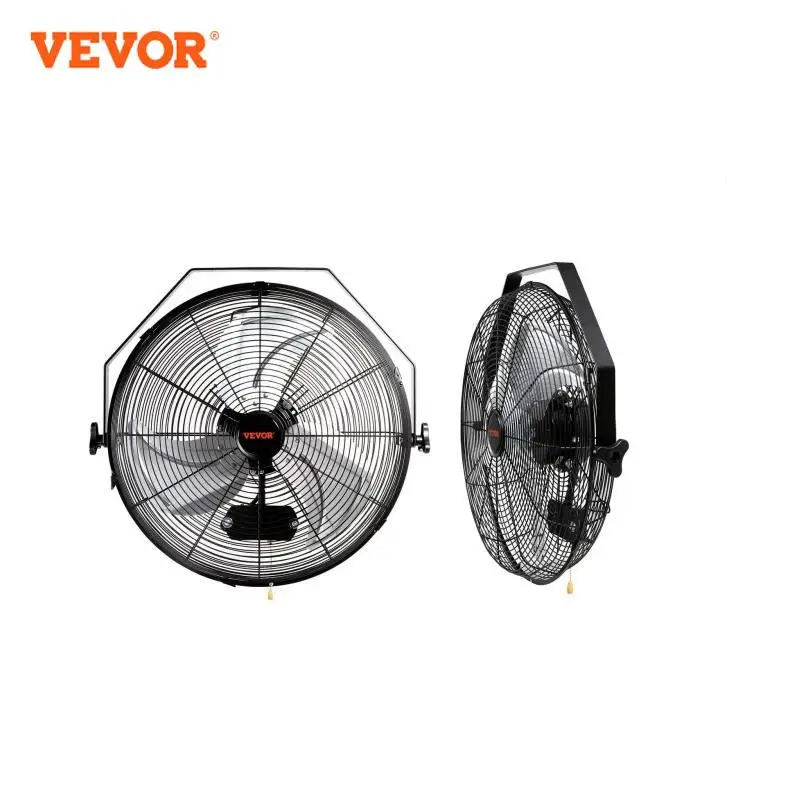 VEVOR Wall Mount Fan Manual 360-Degree Tilt Adjustment 3-speed High Velocity Max 4000 CFM Industrial Fan for Indoor Commercial