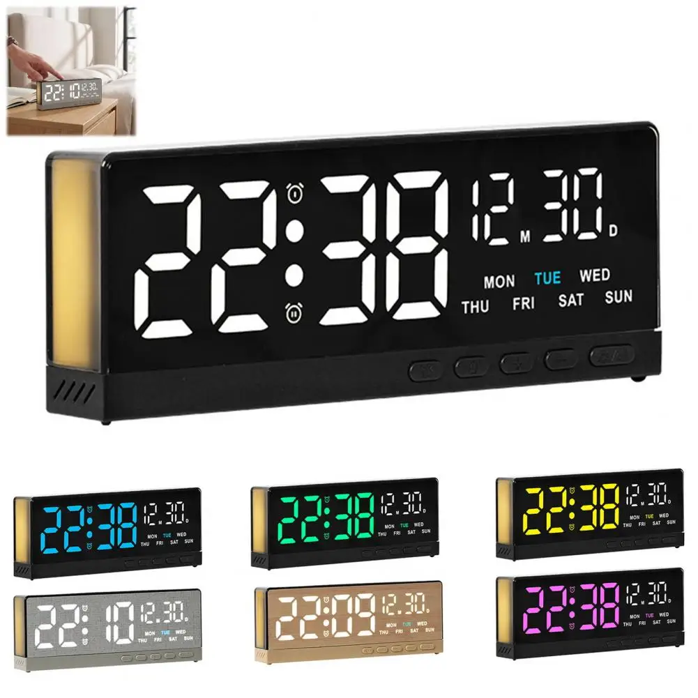 Digital Alarm Clock, Electric Desk Clock, Large Number Alarm Clock with LED Display, Adjustable Brightness Bedside 2027 New Hot