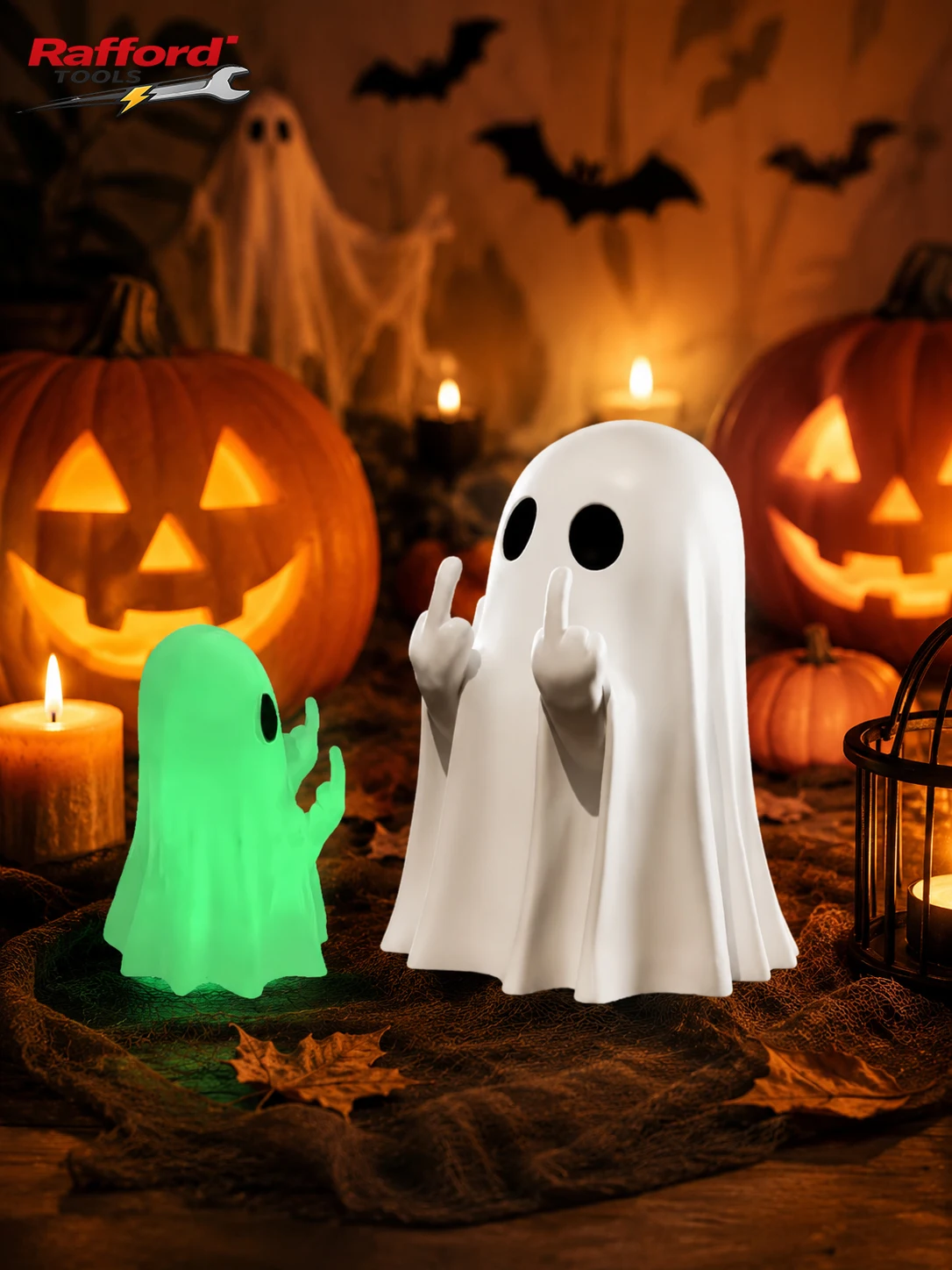 Cute Middle Finger Ghost Statue, Small Halloween Decor for Home, Centerpiece for Coffee Table, Adorable Horror Figure S652def991cc145d4b9c1e4cbf7b73897w