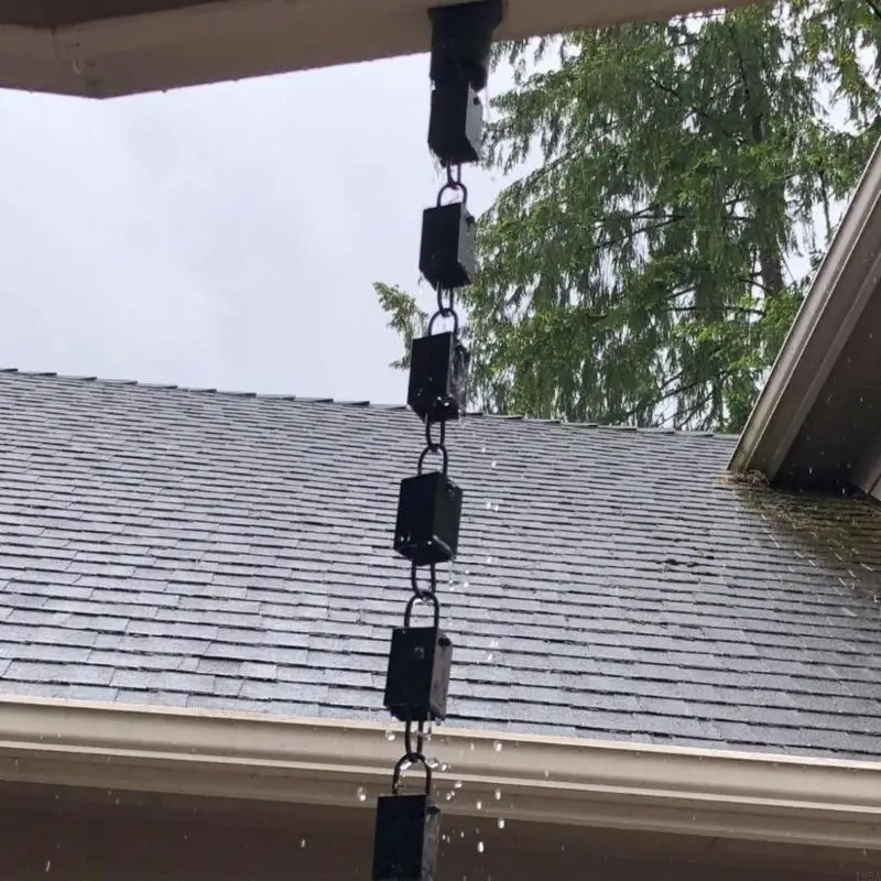 Rain Chain for Gutter Functional Replacement for Downspout Aluminium Rainwater Catcher Chain Outdoor Garden Decorations 