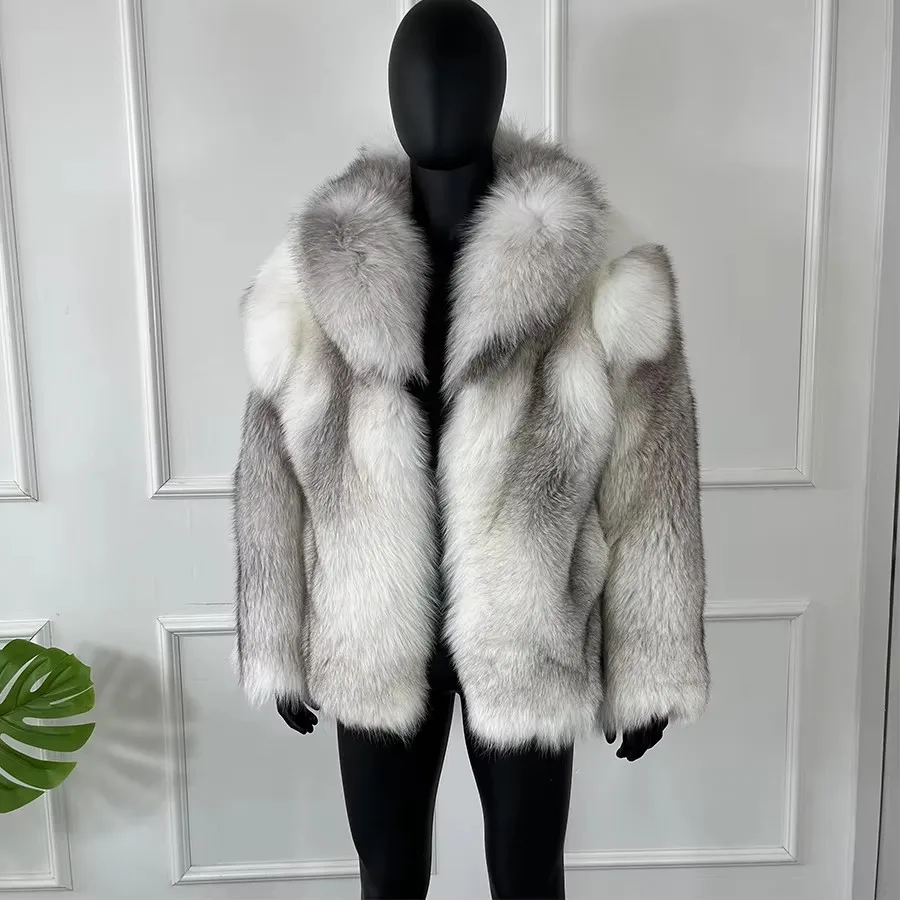 Mens Fur Coat Real Fox Fur Coats Winter Short Fur Jacket Warm Best Selling Genuine Fox Fur Outerwear