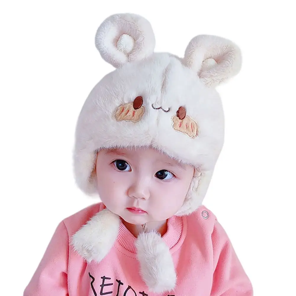 Kids Warm Hat Soft Baby Children Plush Hat Cute Cartoon Autumn Winter Hat Thick Earflap Ear Protection Bonnet Outdoor