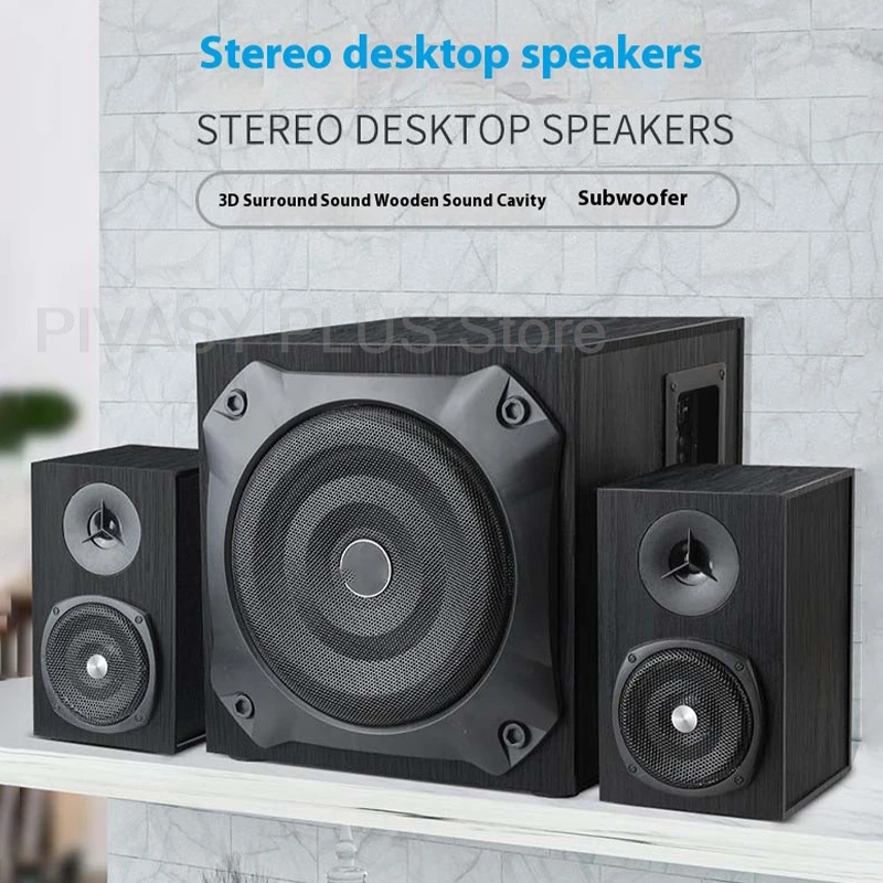 50/80W Powerful Bluetooth Speaker Set  6.5 Inch Subwoofer 2x3inch Satellite Speakers 4ohm Sound Box Audio For PC TV Home Theater