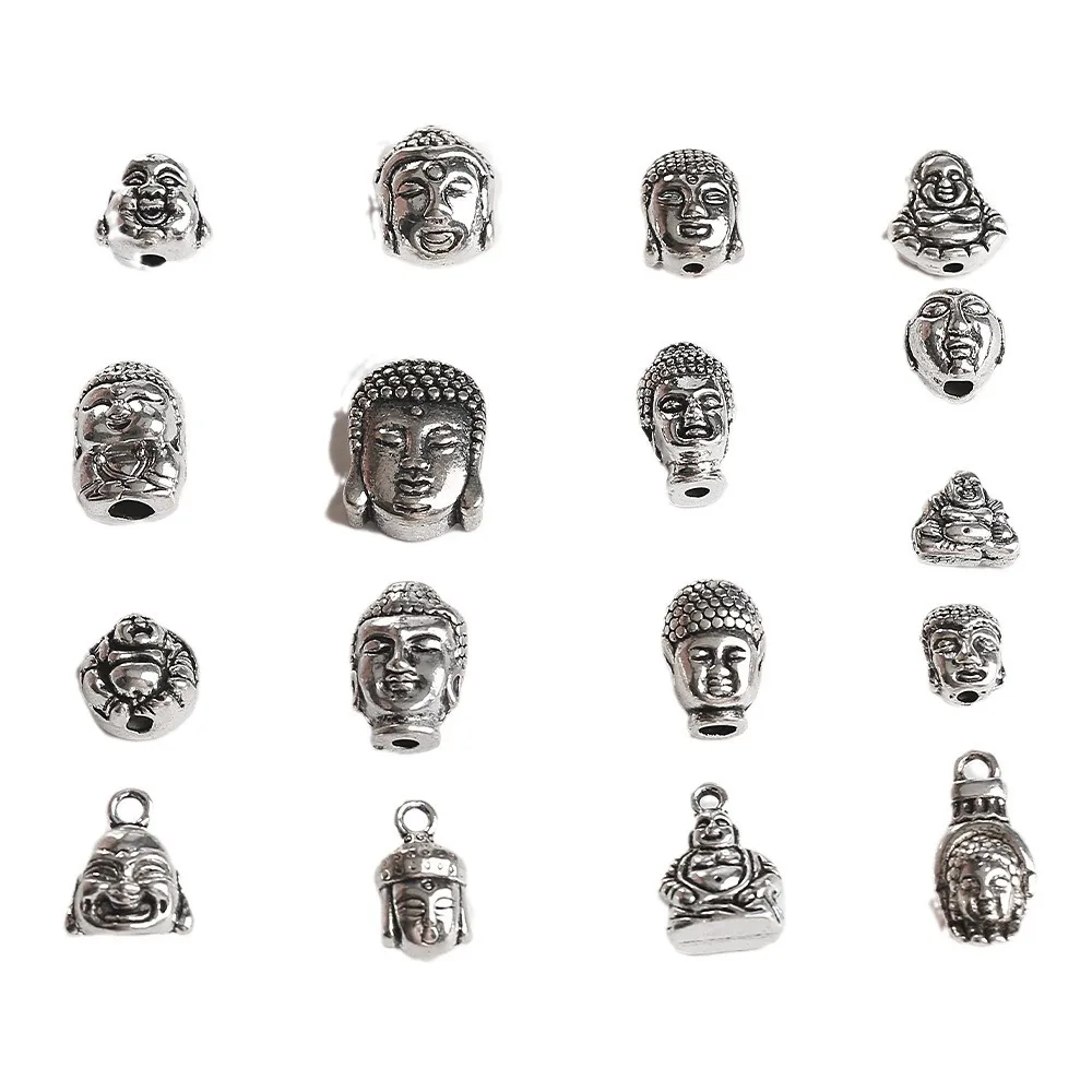 Original religious retro alloy Buddha head accessories diy Maitreya Head small Buddha statue fashion clothing accessories