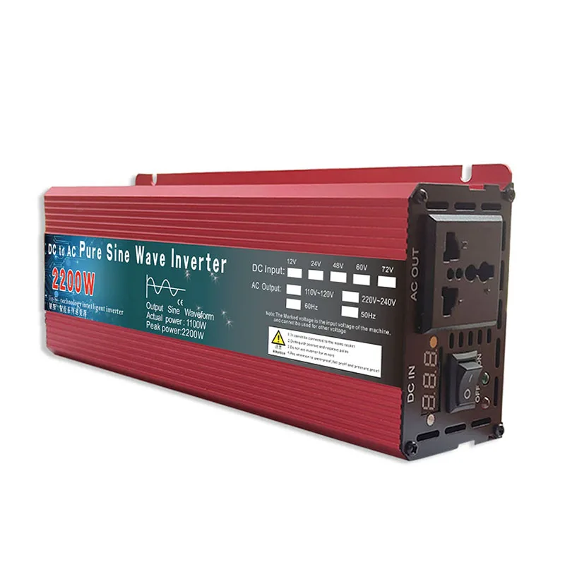 

Pure Sine Wave Inverter DC 12v/24v to AC 110v/220V 1000W 1600W 2000W 3000W Voltage Transformer Power Converter Solar Inverter
