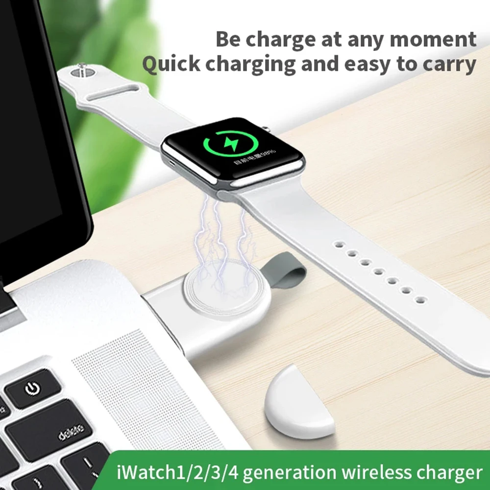 

USB C Portable Wireless Charger For IWatch 8 7 6 SE 5 4 Charging Dock Station USB Cable For Apple Watch Series 7 6 5 4 3 Type C