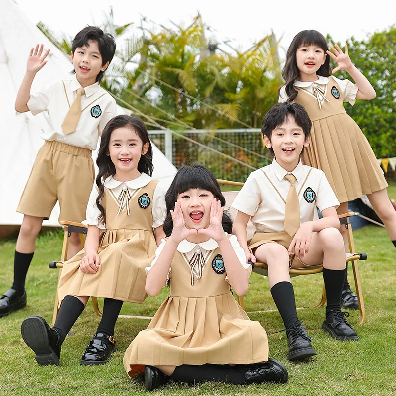 Summer Primary School Uniforms Class Uniforms Literary Children's Performance Costumes College British Style