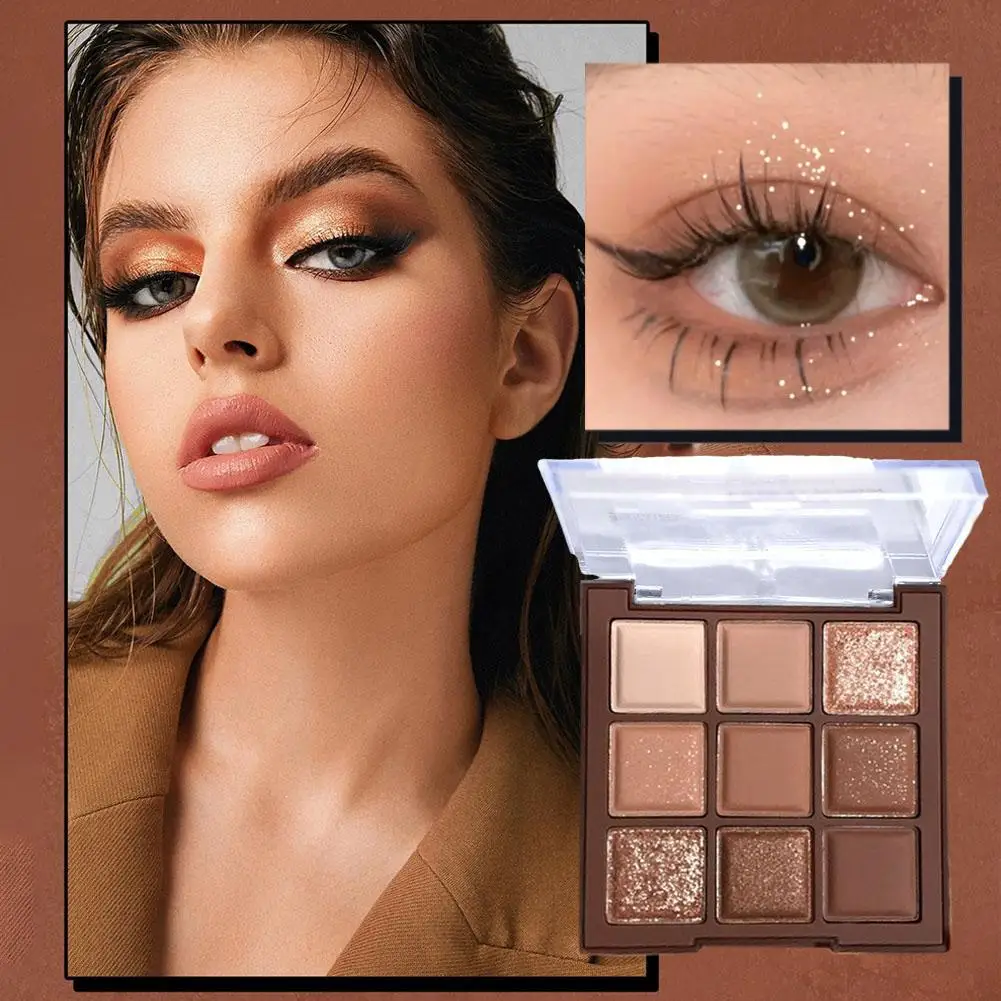 Cioccolato caldo marrone ombretto 9 colori a prezzi accessibili opaco perla ombra colore degli occhi trucco arancione marrone occhio Flash piatto terra S W8Z9