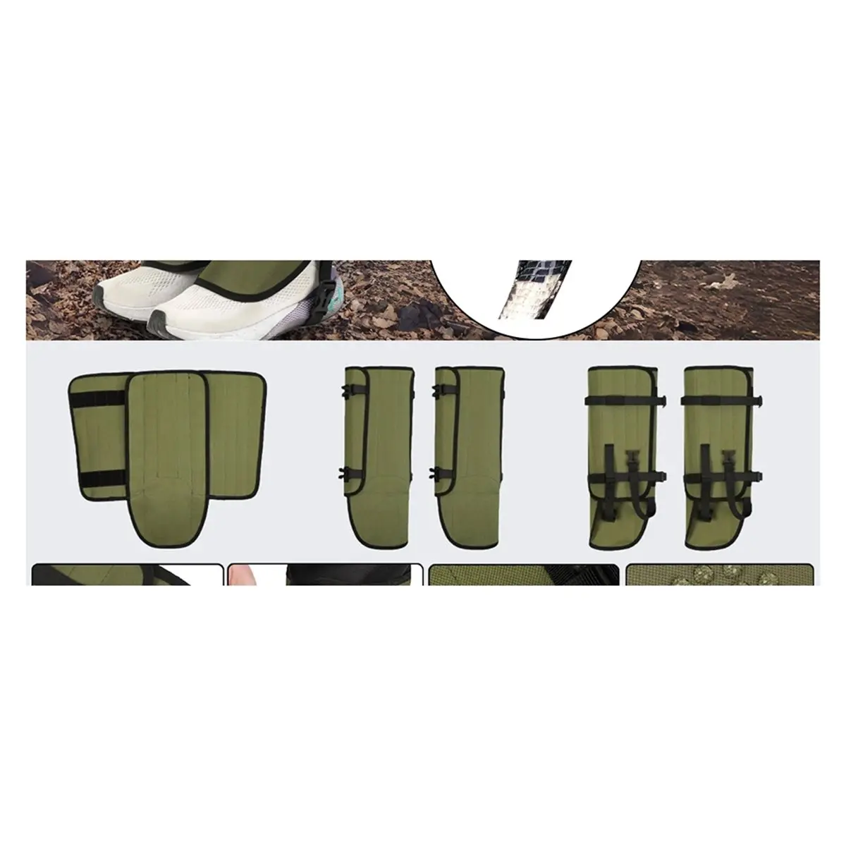salego Snake Gaiters for Outdoor Waterproof Snake Gaiter Leggings for Men & Women Snake Bite Protection Adjustable Size Green