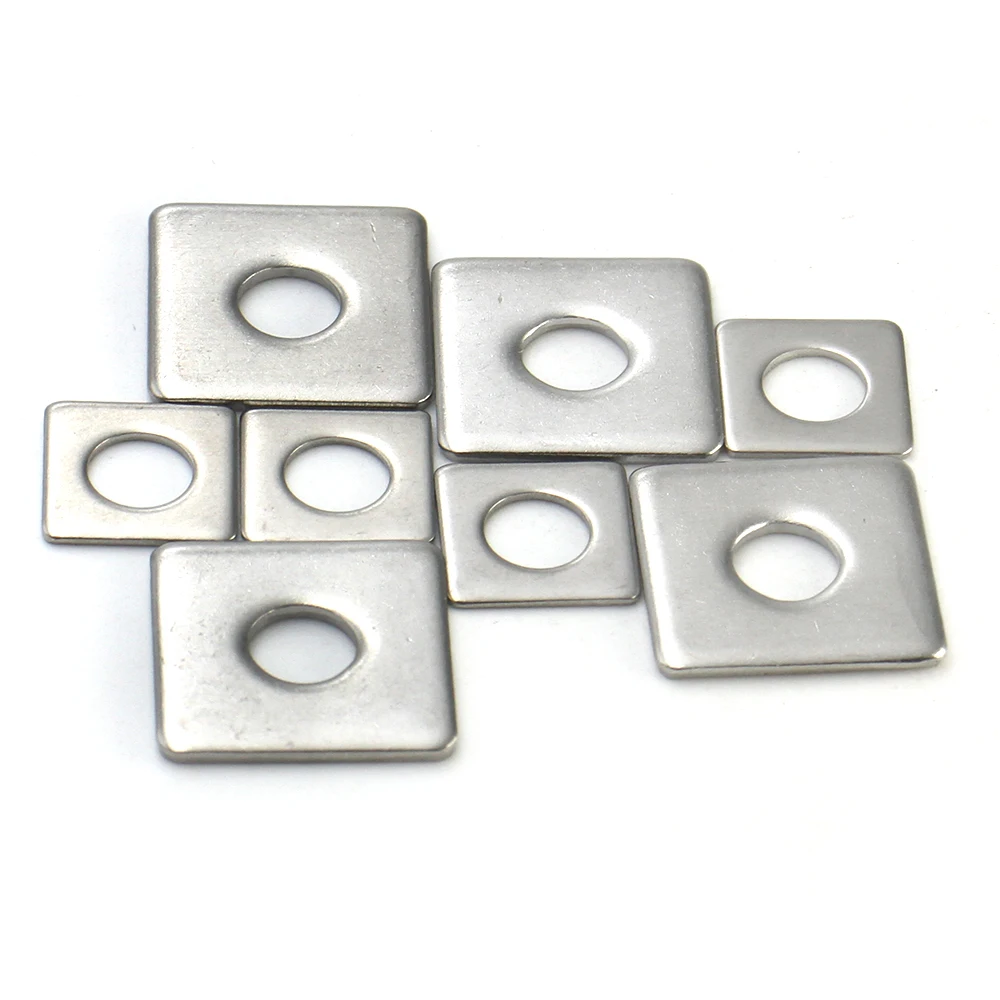 M3 M4 M5 M6 M8 M10 M12 M14 M16 M18 M20 DIN436 304 Stainless Steel Flat Washer Thicken Square Gasket Curtain Wall Shim Metal Ring