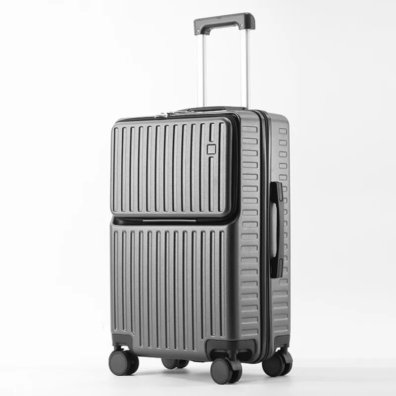 

Portable lightweight suitcase ABS + PC hard case luggage universal wheel mobile phone holder water cup