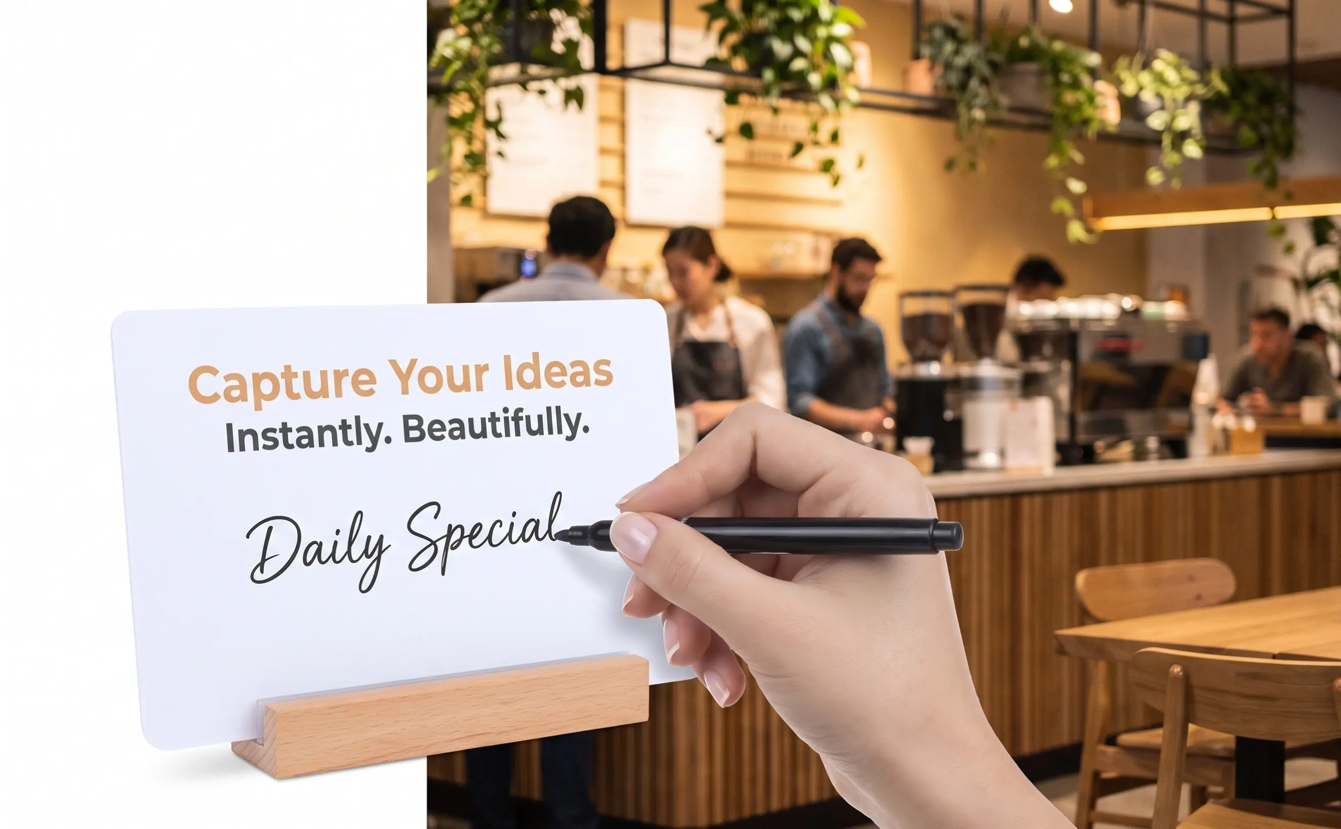 Portable Wood Message Board A6 Size Reusable Small Chalkboard Sign Desktop Whiteboard Home Memo Board Reusable Whiteboard