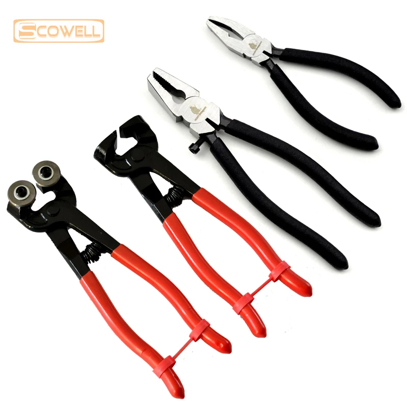 Glass pliers 6 inch Convex Jaw Glass Break tweezer 8 inch Mosaic Pliers And Tile Nipper DIY Hand Tools End Cutting Plier