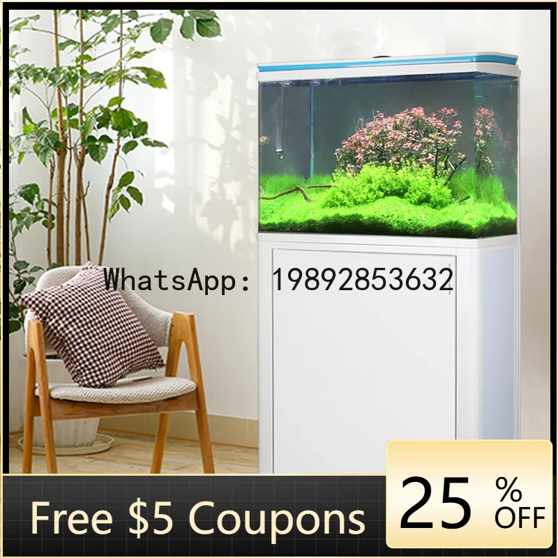 

Z4 Living Room Large Fish Tank Bottom Filter Ecological Goldfish Tank Glass Medium Bottom Filter Tank
