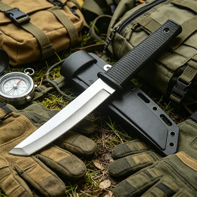 Portable Tanto Fixed Blade ABS Handle Knife Outdoor Camping Edc Multitool Survival Portable Knives Daily Use Utility Multi-tool
