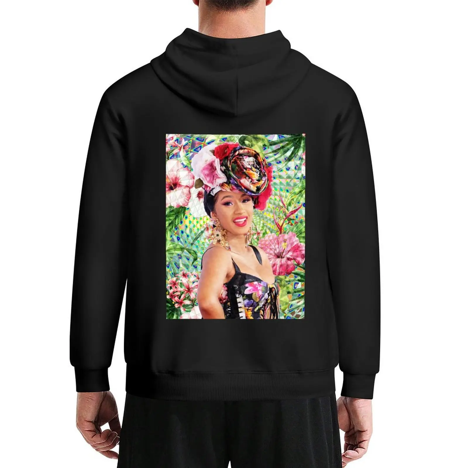 

Cardi B portrait Hoodie autumn blouse men's clothing japanese style graphic hoodies
