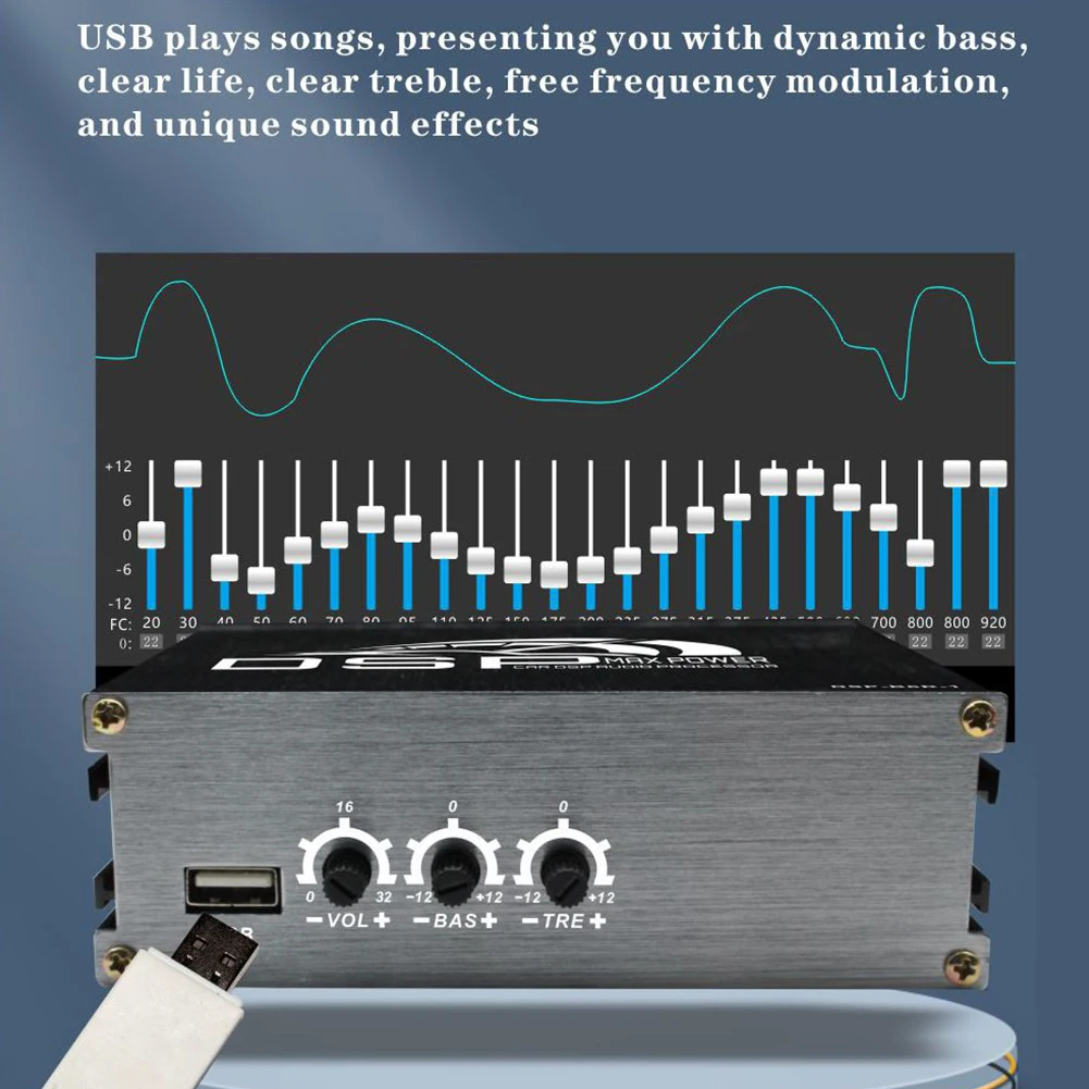 4x50 واط سيارة DSP معالج الصوت الرقمي دعم APP التحكم DSP سيارة مكبر كهربائي سيارة DSP مكبر للصوت لتعزيز صوت السيارة