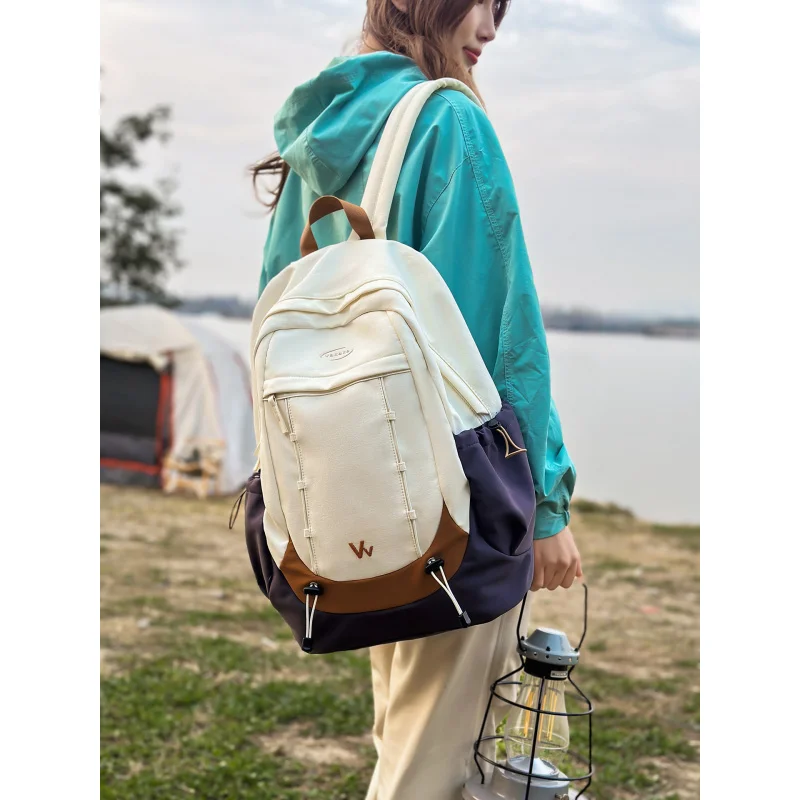 

Outdoor large-capacity color-blocked hiking backpack, lightweight autumn outing bag, stylish student commuter school bag