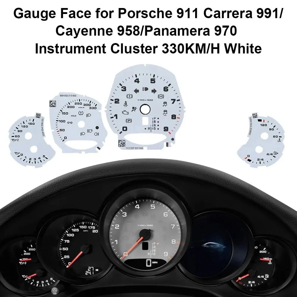 Instrumententafel für Porsche 911 Carrera 991/Cayenne 958/Panamera 970 330KM/H Gelb Weiß – Detail 3