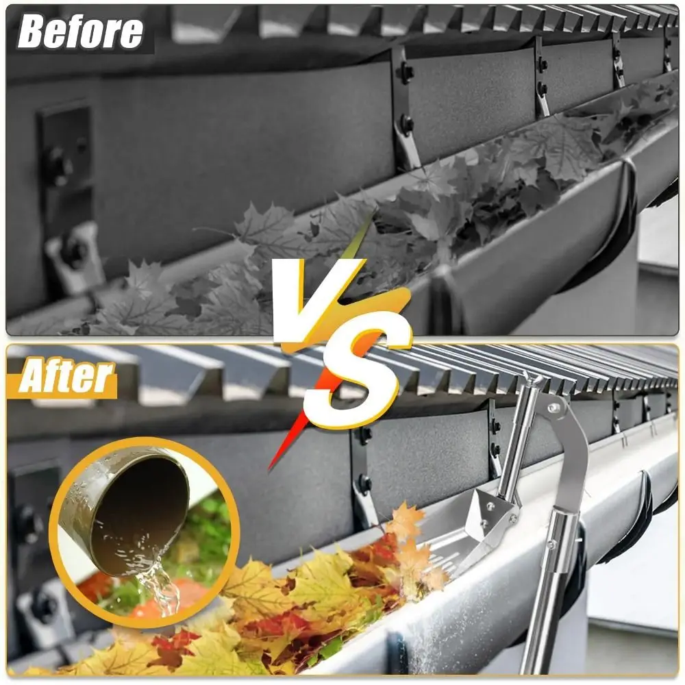 

Aluminum Alloy Gutter Cleaning Shovels Rustproof Foldable Gutter Cleaner Scoop Multifunctional Thicken Leaf Cleaning Spoon