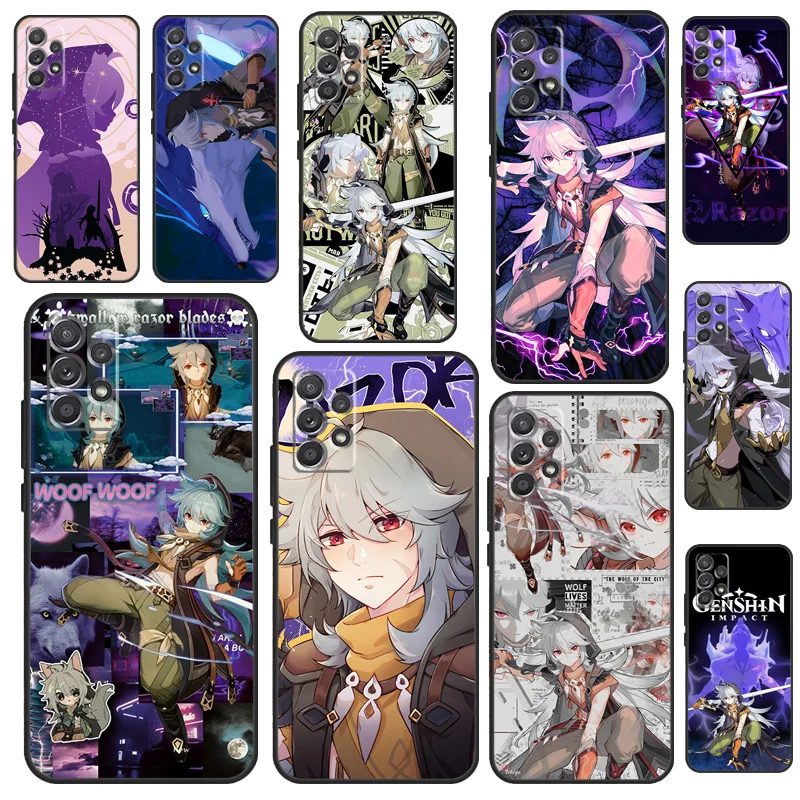 Razor Genshin Impact fanart Fundas For Samsung A53 A33 A23 A13 A73 A12 A22 A32 A42 A52 A72 A50 A51 A71 A14 A34 A54 Case