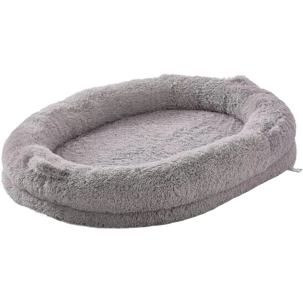 

Human Dog Bed, 72"x48"x10" Giant Human Dog Bed for Adult, Human Size Dog Bed with Washable PV Velvet Cover, Egg Orthopedic Foam