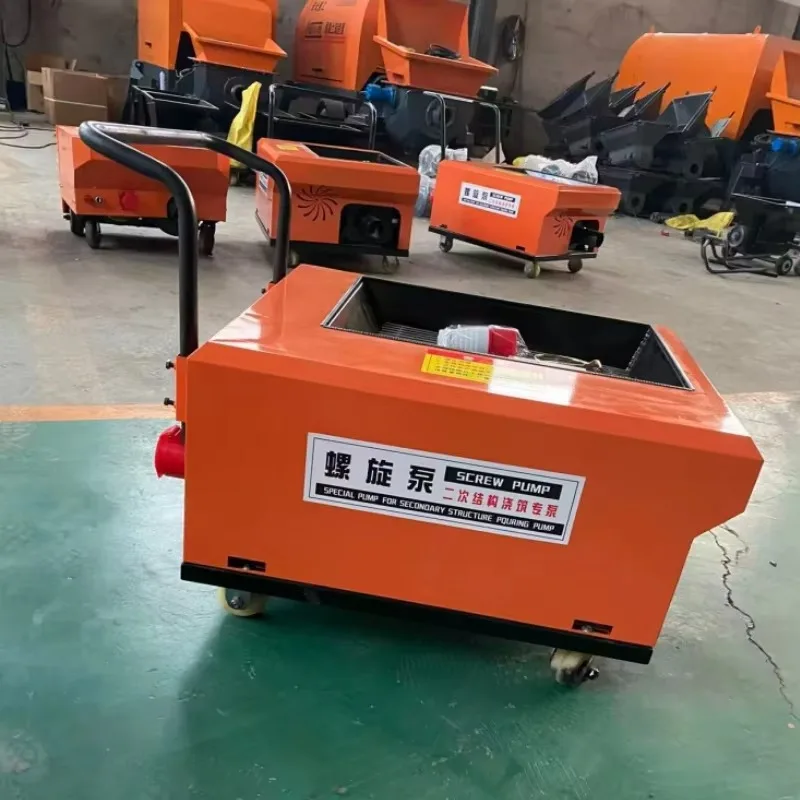 Customized Mortar Screw Pump Mini Hand-Push Portable Mobile For Green Soil Spraying For Ecological Projects Screw Concrete Pump