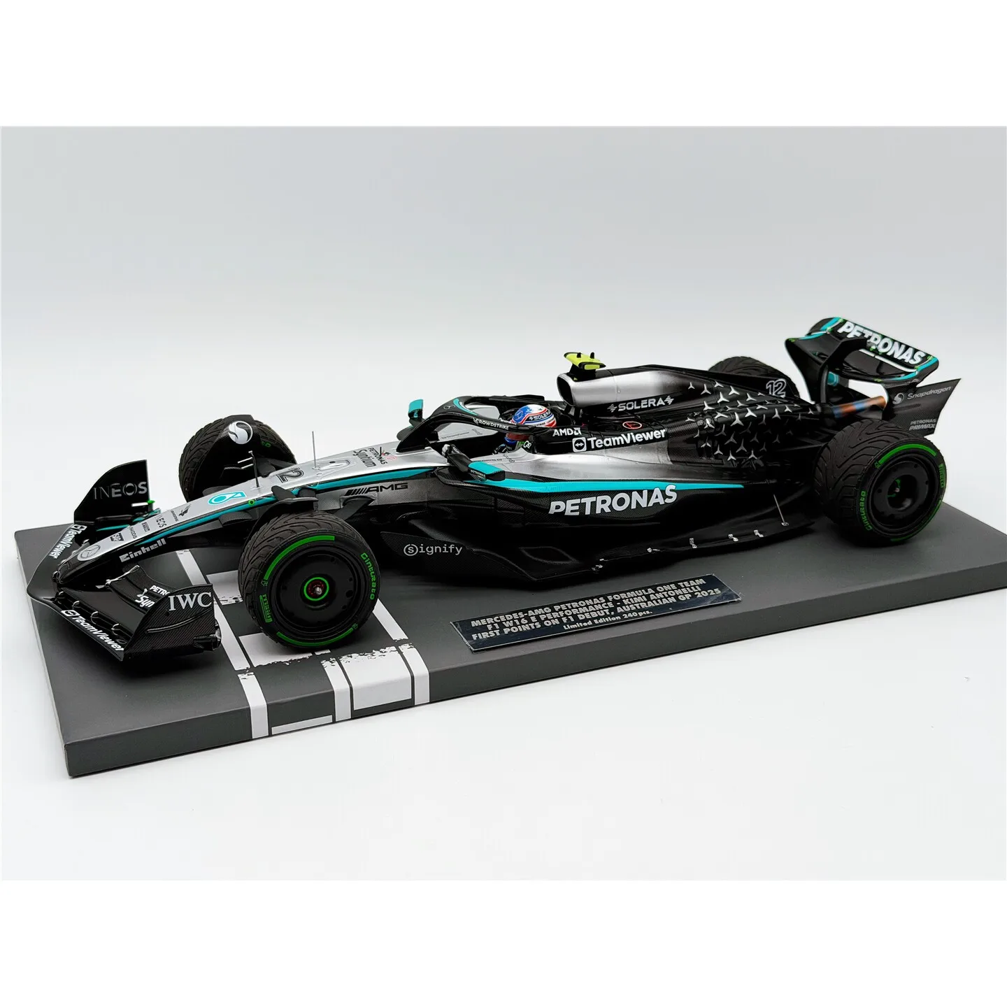 Minichamps 1:18 F1 W16 Antonelli 2025 Australia Simulation Limited Edition Resin Metal Static Car Model Toy Gift