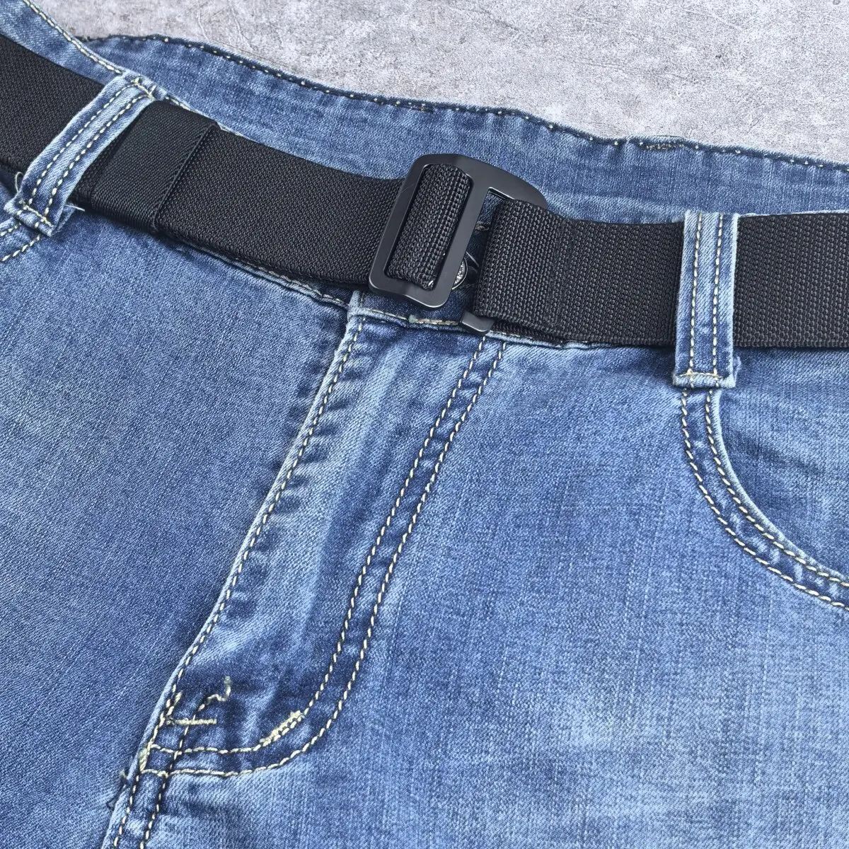 Szeroki pasek z klamrą ze stopu aluminium, nylonowy elastyczny pasek do pasa 3,8 cm, męski pasek elastyczny do wędrówek, pasek płócienny, wersja rozszerzona
