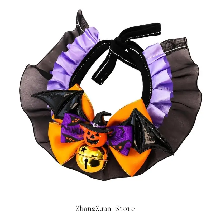 Halloween-Haustierhalsband aus weichem Stoff für Hunde und Haustiere, Kleiderhalsband 3XUF – Detail 2