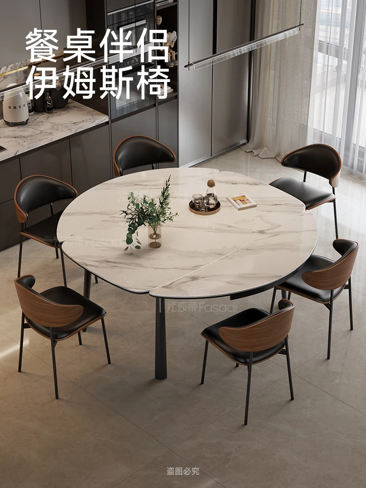 

Fasati Full Care Rock Slab Dining Table And Chair Combination Light Luxury Modern Simple Household Small Retractable Folding