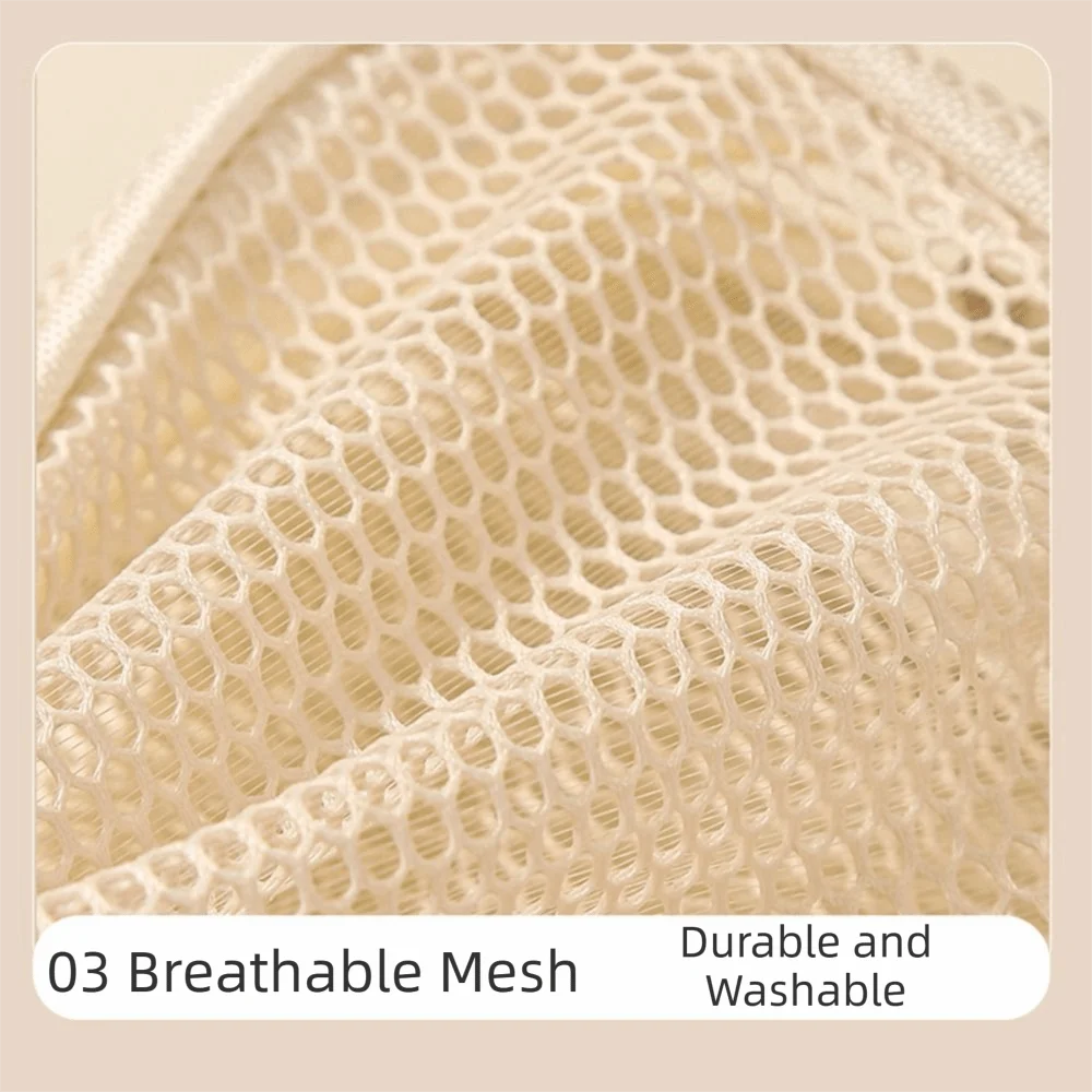 Large Capacity Mesh Cosmetic Bag Breathable Mesh Hand-Held Travel Makeup Organizer Smooth Zipper Multipurpose Coin Purse