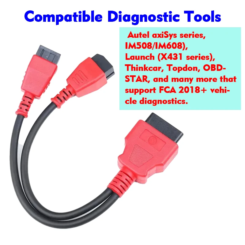 لكرايسلر FCA 12 + 8pin بوابة تجاوز Obd2 Dagnostic كابل محول ل جيب/دودج/فيات ل Autel MaxiSys/IM608/إطلاق X431V #1