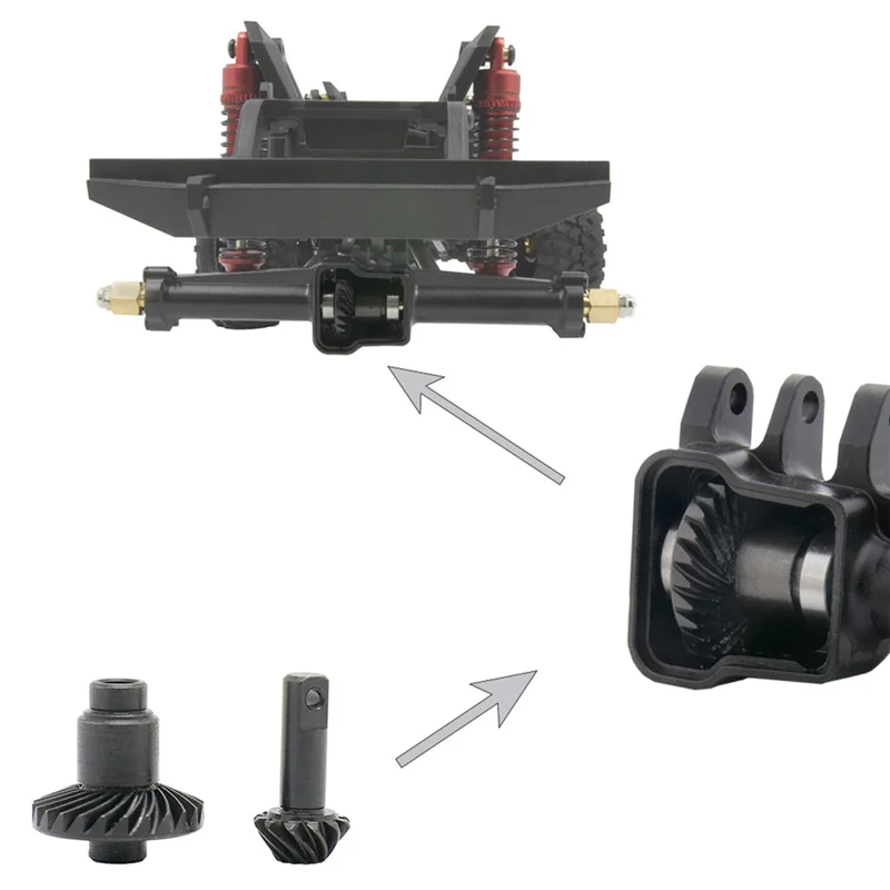 Juego de engranajes de eje helicoidal de aleación de acero AM 24T 12T para TRX4M 1/18 coche trepador de control remoto piezas de mejora