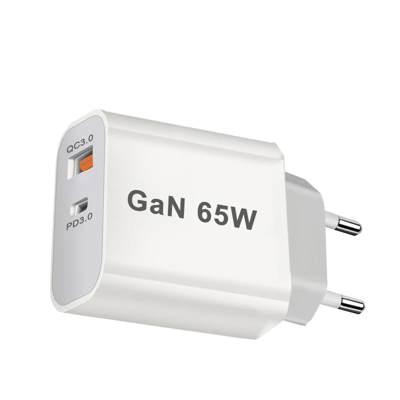65W GaN USB-C Fast Charger - PD3.0 Quick Charger with Dual Ports for iPhone 15,Xiaomi,POCO,Samsung,Oneplus -Compact and Portable