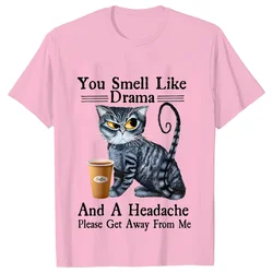 Women Tee Shirt Tops Animal Jokes Women Blouse Black Cat Coffee Pet Cartoon T-shirts Harajuku Graphic Female Aesthetic Clothes